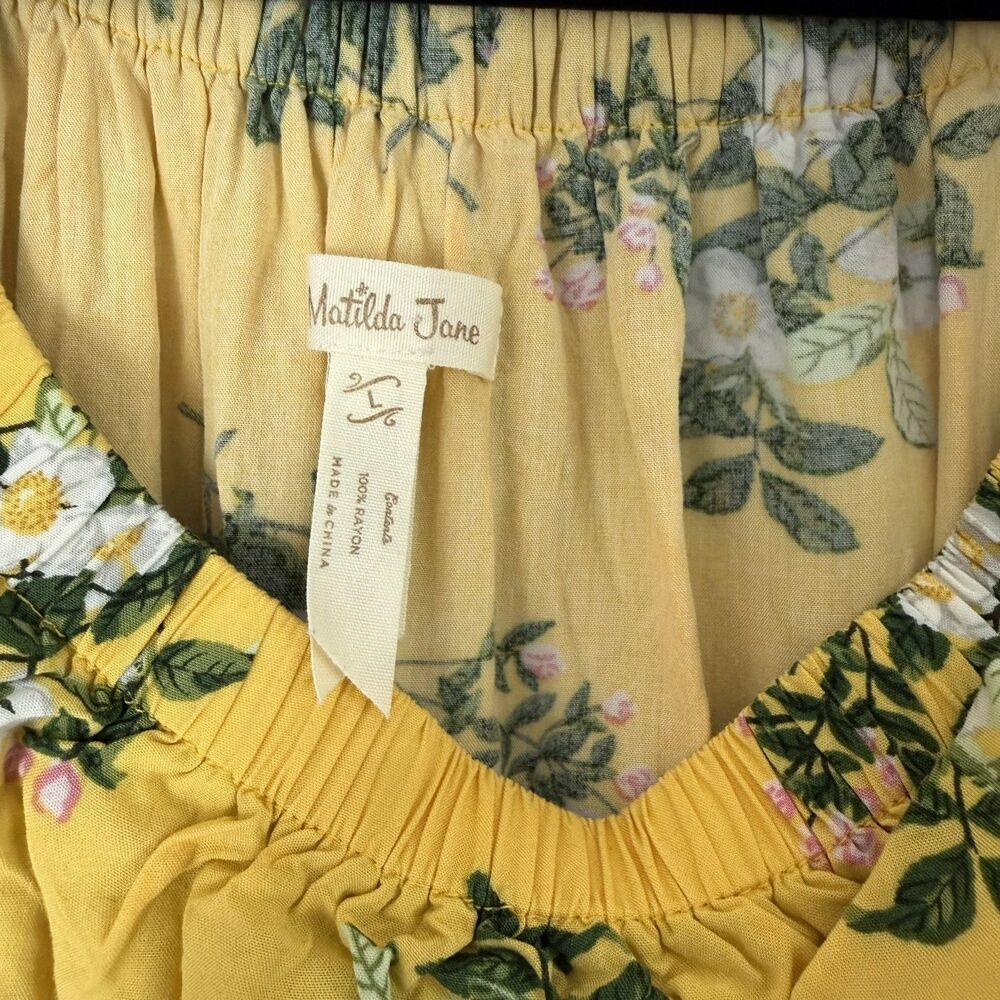 Matilda Jane Hooked on a Feeling Midi Dress Off Shoulder Large Ruffle Garden - Picture 9 of 9
